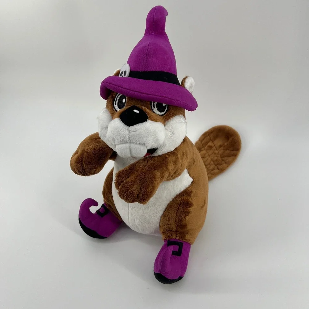 Buc-ee's Halloween Witch Beaver Plush Stuffed Animal Purple Hat & Boots 11